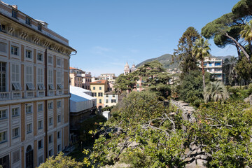 Obraz premium Chiavari, the beautiful botanical park behind the historic Palazzo Rocca, Genoa province Liguria