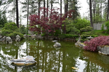 Nishinomiya Tsutakawa Japanese gardens in Spokane, Washington. 