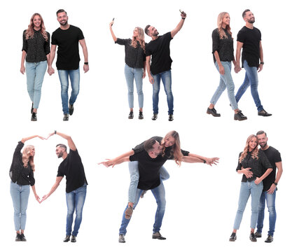 collage of photos of a beautiful young couple