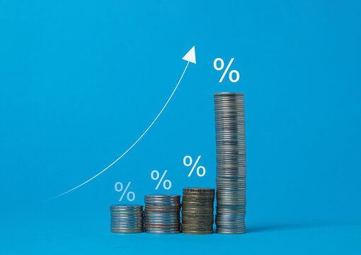 Interest Rate And Dividend Concept. Return On Stocks And Mutual Funds, Long Term Investment For Retirement.