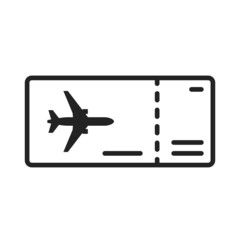 flight ticket line icon. vacation, air travel and tourism symbol. airline services. isolated vector image