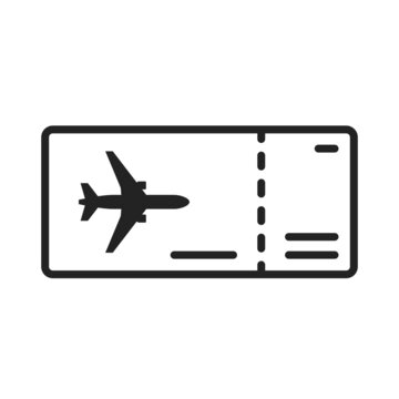 flight ticket line icon. vacation, air travel and tourism symbol. airline services. isolated vector image