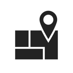 map location icon. travel, tourism and vacation symbol. isolated vector image