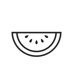 watermelon slice line icon. summer fruit and sweet symbol. isolated vector image