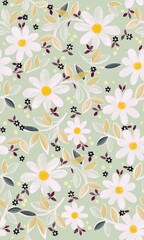 seamless floral pattern in pistachio colours for summer on wallpapers, table cloth , postcards 