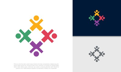 Global Community Logo Icon Elements Template. Community human Logo template vector. Community health care. Abstract Community logo	