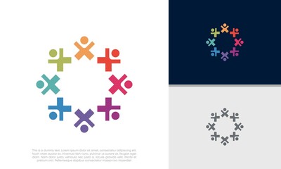 Obraz na płótnie Canvas Global Community Logo Icon Elements Template. Community human Logo template vector. Community health care. Abstract Community logo 
