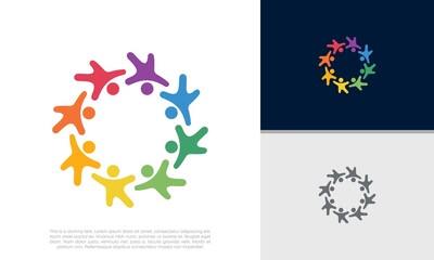 Global Community Logo Icon Elements Template. Community human Logo template vector. Community health care. Abstract Community logo	