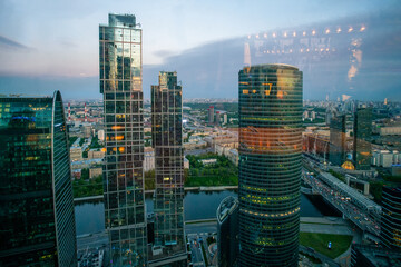 View of Moscow City  (that's the name of the Moscow City skyscraper area) from the 