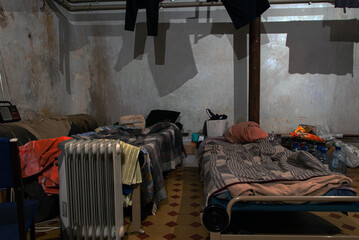 Ukrainian bomb shelter inside