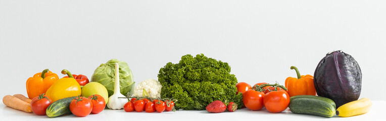 Fruit and vegetable borders. Vegan food