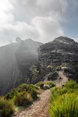 Travel in Madeira mountains, the most famous hike from Pico do Arieiro to Pico Ruivo