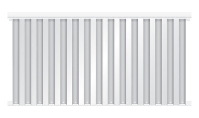 Corrugated metal storm shutters isolated on white
