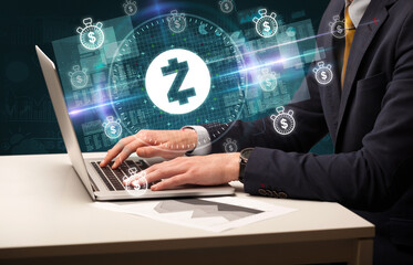 business hand working in stock market