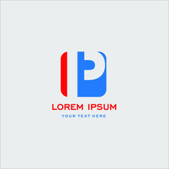Letter P business corporate logo. Simple and clean flat design of letter P in blue and red color vector logo template.
