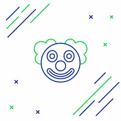 Line Clown head icon isolated on white background. Colorful outline concept. Vector