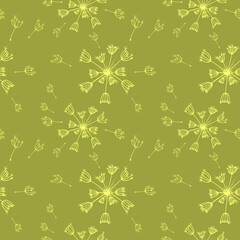 Seamless floral pattern with dandelions