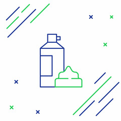 Line Whipped cream in an aerosol can icon isolated on white background. Sweet dairy product. Milk product and sweet symbol. Colorful outline concept. Vector