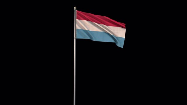 Luxembourg flag, 4k video background is transparent
