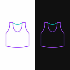 Line Undershirt icon isolated on white and black background. Colorful outline concept. Vector