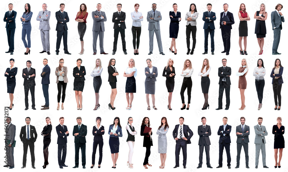 Canvas Prints collage of a variety of business people standing in a row