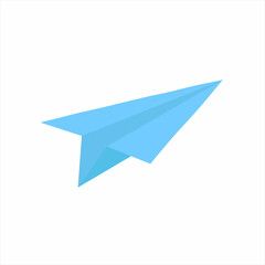 Naklejka premium Hand drawn paper plane icon in flat style. Paper plane vector icon for web design isolated on white background.