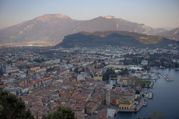 Riva del Garda from above , Italy