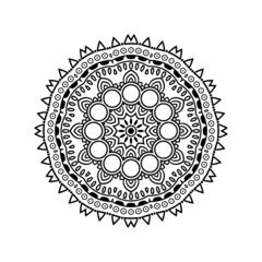 Mandala background illustration black and white color