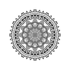 Outline mandala design for coloring book design