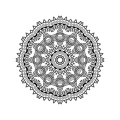 Luxury ornamental mandala design background in black and white color design