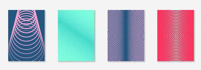 Fototapeta premium Minimalist trendy cover with line geometric elements and shapes.