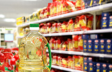 Choosing food from shelf in supermarket,vegetables in grocery section,Grocery stores