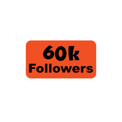 60k followers Orange vector, icon, stamp, logo illustration