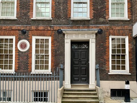 The former house of famous English writer and lexicographer Dr Samuel Johnson located at 17 Gough Square in a charming 300-year-old townhouse in City of London. United Kingdom 