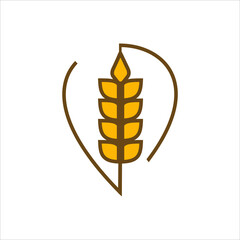 Wheat Location Icon Logo Design Element