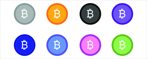 Bitcoin cryptocurrency icon. Creative design of different colors from the collection of cryptocurrency icons. Simple icon for web design, applications, software, print.