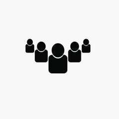 Group of people or group of users / friends flat vector icon for apps and websites 