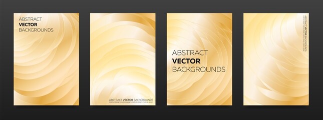A set of abstract gold backgrounds in the style of minimalism.