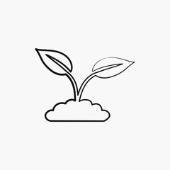 plant with leaves icon vector. plant with leaves vector graphic illustration