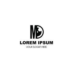Simple Photography M Logo Design Vector