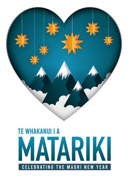 NZ Matariki Maori New Year Stars Paper Art. Te Whakanui I A Matariki (Celebrating Matariki)