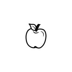apple icon vector. An outline style design