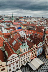 Naklejka na ściany i meble view, Prague, rooftops, city, architecture