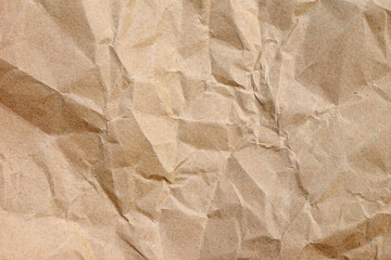 Crumpled brown paper texture background