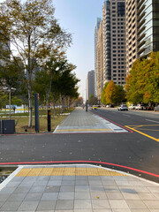 Street with tree in city, Taiwan
