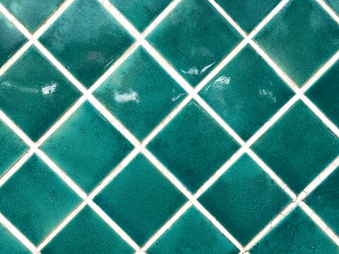 Texture Of Beautiful Green Wall Tiles