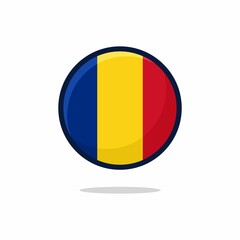 Fototapeta premium Romania Flag Icon. Romania Flag flat style isolated on a white background - stock vector.