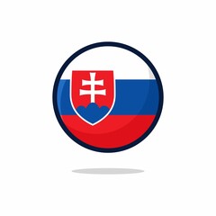 Fototapeta premium Slovakia Flag Icon. Slovakia Flag flat style isolated on a white background - stock vector.