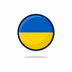 Ukraine Flag Icon. Ukraine Flag flat style isolated on a white background - stock vector.