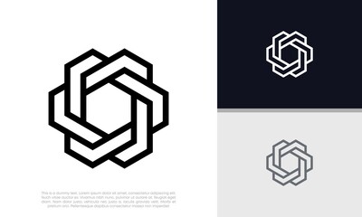 Innovative high tech logo template. Template label for blockchain technology. Technology Logo.